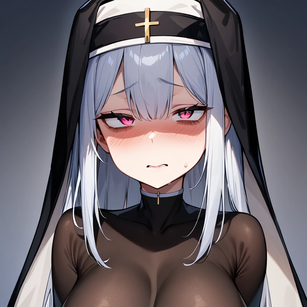 sexy nun, covered in cum