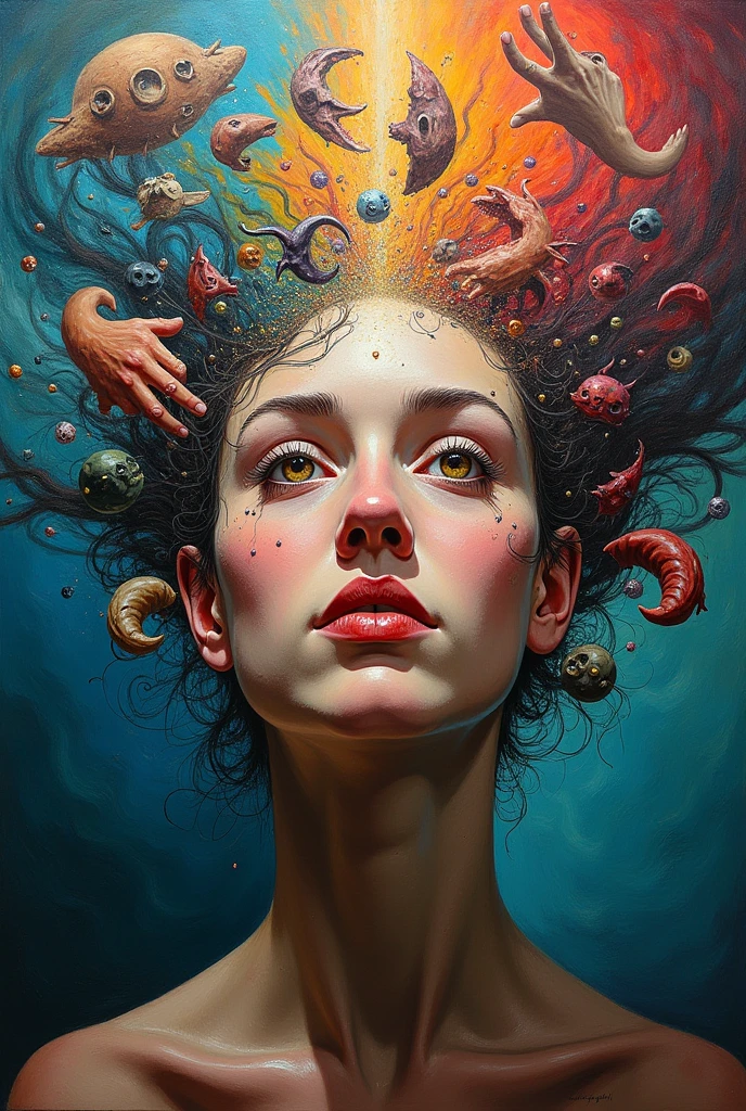 make a painting representing emotions (Anxiety, happiness, insecurity, fear, cheerfulness)
a beautiful and confusing painting