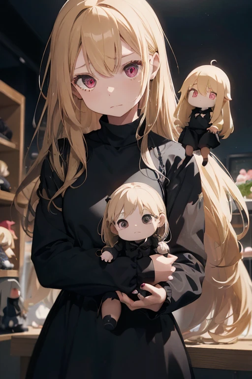 (masterpiece, best quality), 1girl, blonde hair, red dress, pantyhose, cute face, blush, <lora:add_detail:1>