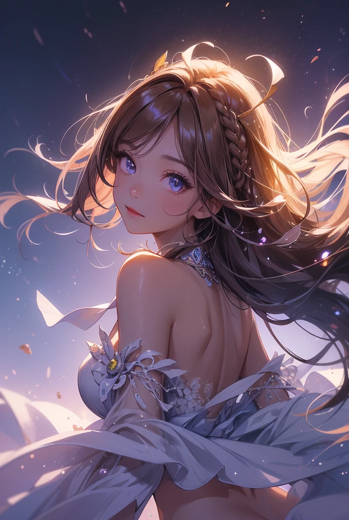 ((masterpiece)), ((Best quality)), (high resolution), (illustration), (an extremely delicate and beautiful), (ultra detailed beautiful face and eyes), nsfw,   1girl, leaning forward,  YukineChris, long hair, purple eyes, twintails, low twintails, ahoge, large breasts,volumetric lightning, 
detailed skin texture, detailed, volumetric shadow, anime screencap,Highest quality, Sorceress, ancient babylonian nobility, ((tan skin:1.2)), (brown skin color),Long hair, twin braids, hair ornament, wine colored hair, smile, Below average size breasts, bare shoulders, Leg spread、Groin、Yukine Chris、Wet condition
nude、Wet_shirt,Wet _underwear、tear_underwear
8K, masterpiece, Best_quality, high_resolution, ultra_details, detailed, 1girl, 独奏, looking_at_viewer, upper_body, braid, bangs, white_hair, hair_ribbon, hair_between_eyes, 
sidelocks,depth_of_field,light_particles,、french_braid, sharp focus, perfect hands, perfect face, perfect eyes, perfect light, dynamic light, natural light, Masterpiece, Best quality, 