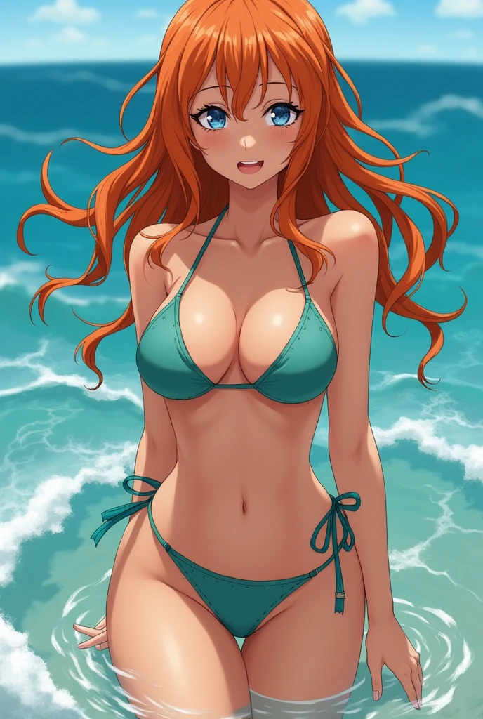 Nami, one piece character, anime, completly nude, spread legs