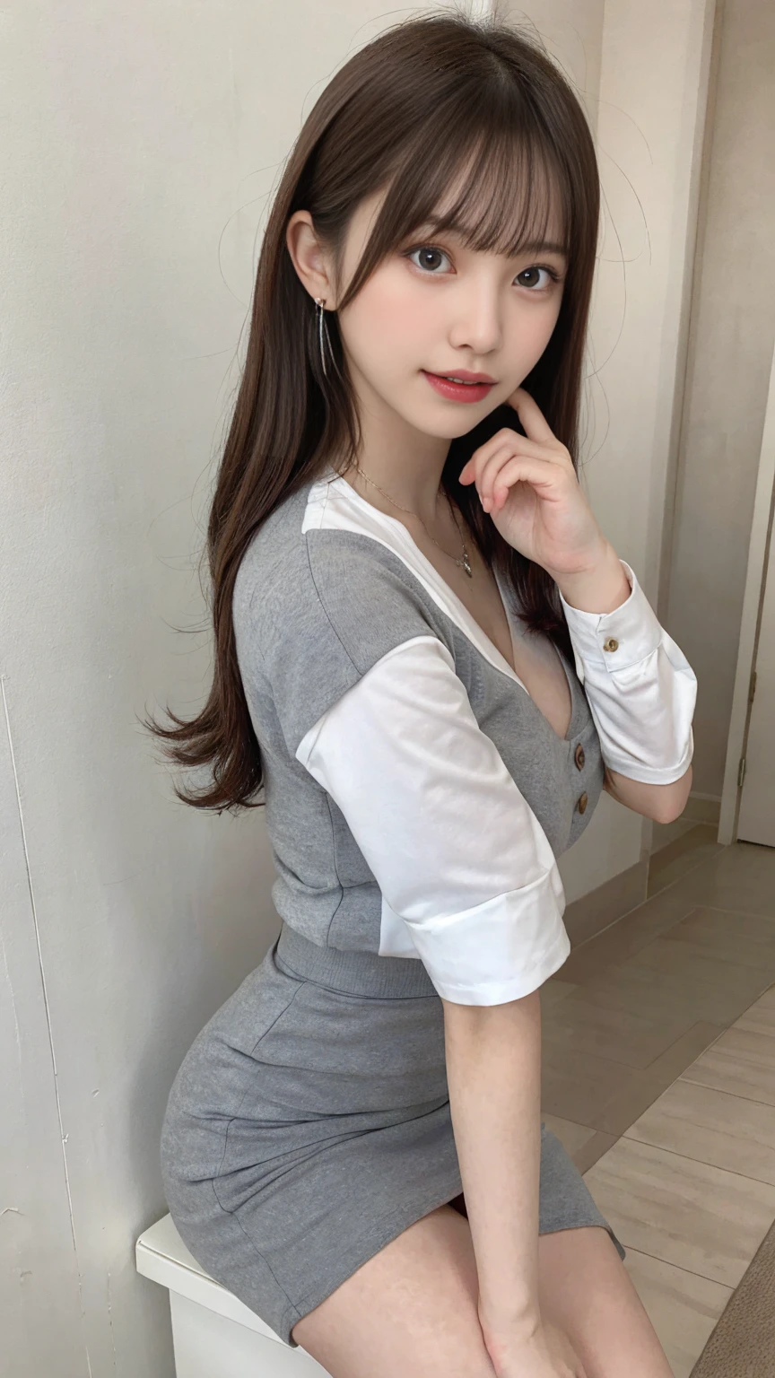 LAHO Beauty。Very sexy、Office lady with strong sexual desires。33 year old office lady、Spread-legged pose。Love sex、Sexy pose。The beauty of a suit、Cool beauty with big breasts that bulge out of her undershirt、career woman、Japanese Beauty。uIzzang-6500-1.1 (RAW Photos:1.2)。
(Photorealistic)、(Genuine:1.4)、(Peace Fly)。A calm-looking woman wearing a checked vest。
Large Bust Body Type。Miniskirt with exposed thighs。The legs are plump。(Ultra-realistic white Nike socks、The NIKE logo is visible:Bold pose showing white panties、White panties crotch bulge 1.2)。Japanese Goddess、Wearing black high heels、Sexy gaze in white socks。((Full Body Shot:1.16))。Highlighted with knee-length socks featuring the Nike logo。Black Nike logo on socks。Wearing black high heels、常にBlack Nike logo on socksが1つ見えます。
Perfect beautiful hands and feet、Changing in the locker room、Ultra-realistic skin texture、Shiny。
Trying to make me sniff her stinky socks