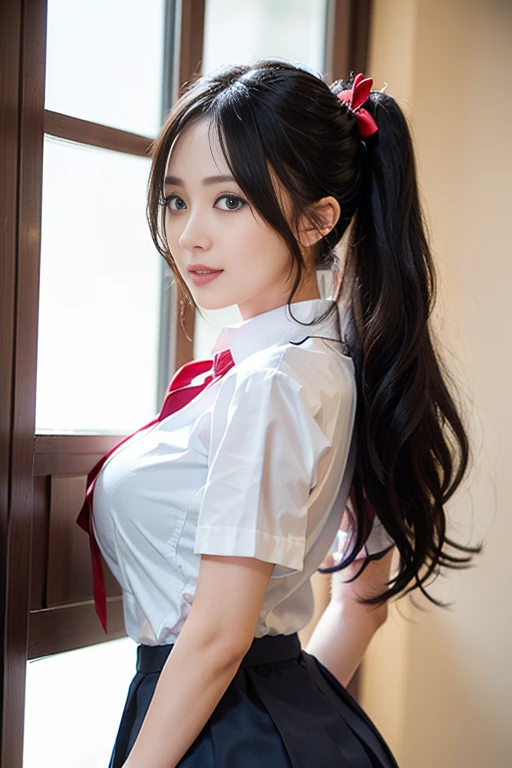 Japanese high school girl, small breasts, cute, neat, serious, honor student, in front of a white wall, cute woman, cute face, looking up, smile, half-open, cute Japanese woman, figure, realistic, erect, slender figure, color Black but with sunburn marks on the torso, double teeth, hemp rope bondage, collar, crouching, legs spread, front angle, very small breasts, , various hairstyles