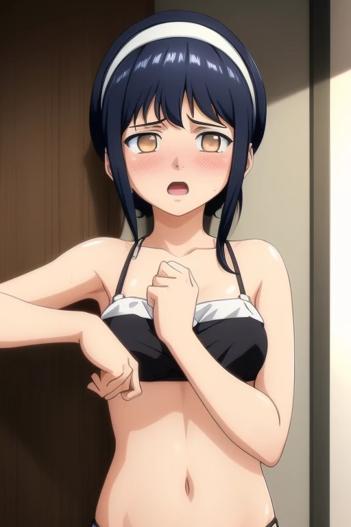 Iori Rinko, ((Completely naked)),(((full nude))),big breasts, nipple,((Ahegao)), big breasts, nipple, blush, breathe, Sweat, black hair, (hetero couple),((Ahegao)), 