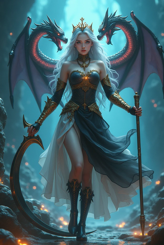 a woman with a dragon tattoo and a sword in her hand, in style of anne stokes, digital 2d fantasy art, epic fantasy art style hd, detailed digital 2d fantasy art, epic fantasy digital art style, gothic fantasy art, detailed fantasy digital art, detailed cover artwork, epic fantasy art style, epic fantasy art portrait, portrait of queen of light