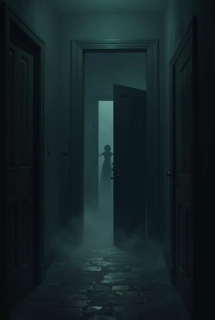 Visualize a deformed shadow in the shape of a man, projected with tremendous force against an ancient, creaking door. The sound of impact is dry and deafening. The door shakes violently, as if they would give in at any moment. The shadow seems to pulse with an evil energy, the outline of your body distorting and twisting at the moment of collision, as if consumed by an uncontrollable rage. The air around becomes heavy, loaded with a suffocating tension, as the darkness surrounding the figure seems to expand, advancing through the room, engulfing everything in a blanket of oppressive terror.