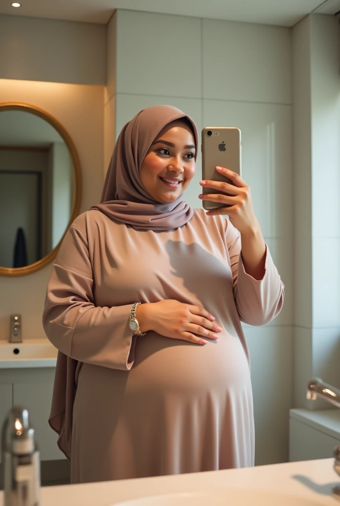 Plump vagina, sweating vagina, Beautiful girl wearing narrow dark hijab malay teenage girl 18 years old, kelantanese look, cute girl face, smiling, eyes looking at camera, grin, big laugh, big breasts about to burst out, closeup vagina, closeup view, curvy body, curvy hip, fat abs, vagina view, plump thigh, short body, realistic skin, view from below, spreading legs wide on scattered bed, in student room, books on bed, hand holding smartphone, night time, hard light, 35mm lens, establishing shot, pastel color grading, depth of field cinematography effect, film noir genre, 8k resolution, high quality, ultra detail