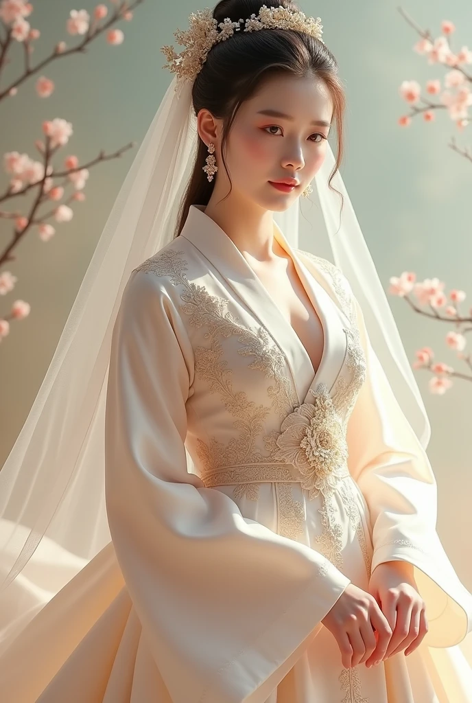 beautiful korean girl,big breast,bride