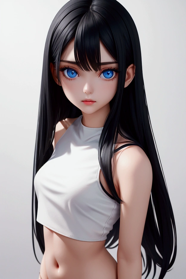 best quality, masterpiece, black hair, blue eyes, looking up, upper body