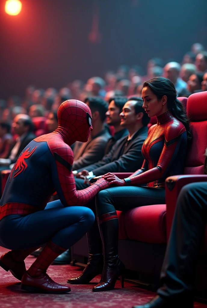 Spider-Man with liza soberano sitting in the train