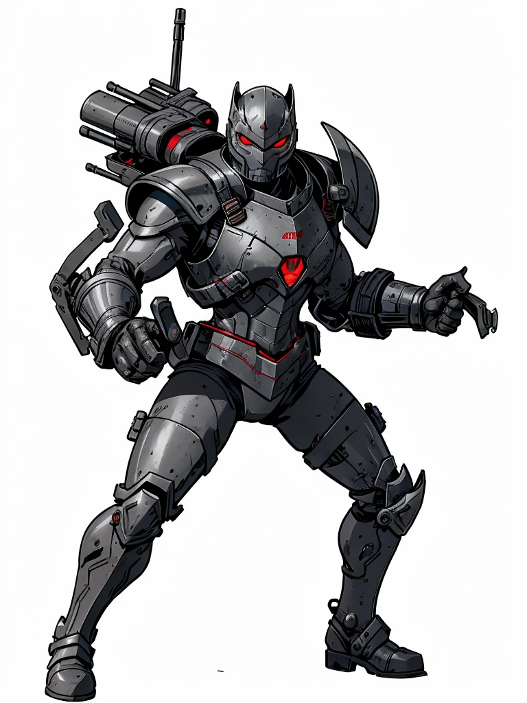 high resolution, HD Model, Combat theft,grey armor,Eyes red,hands with 3 clamps 