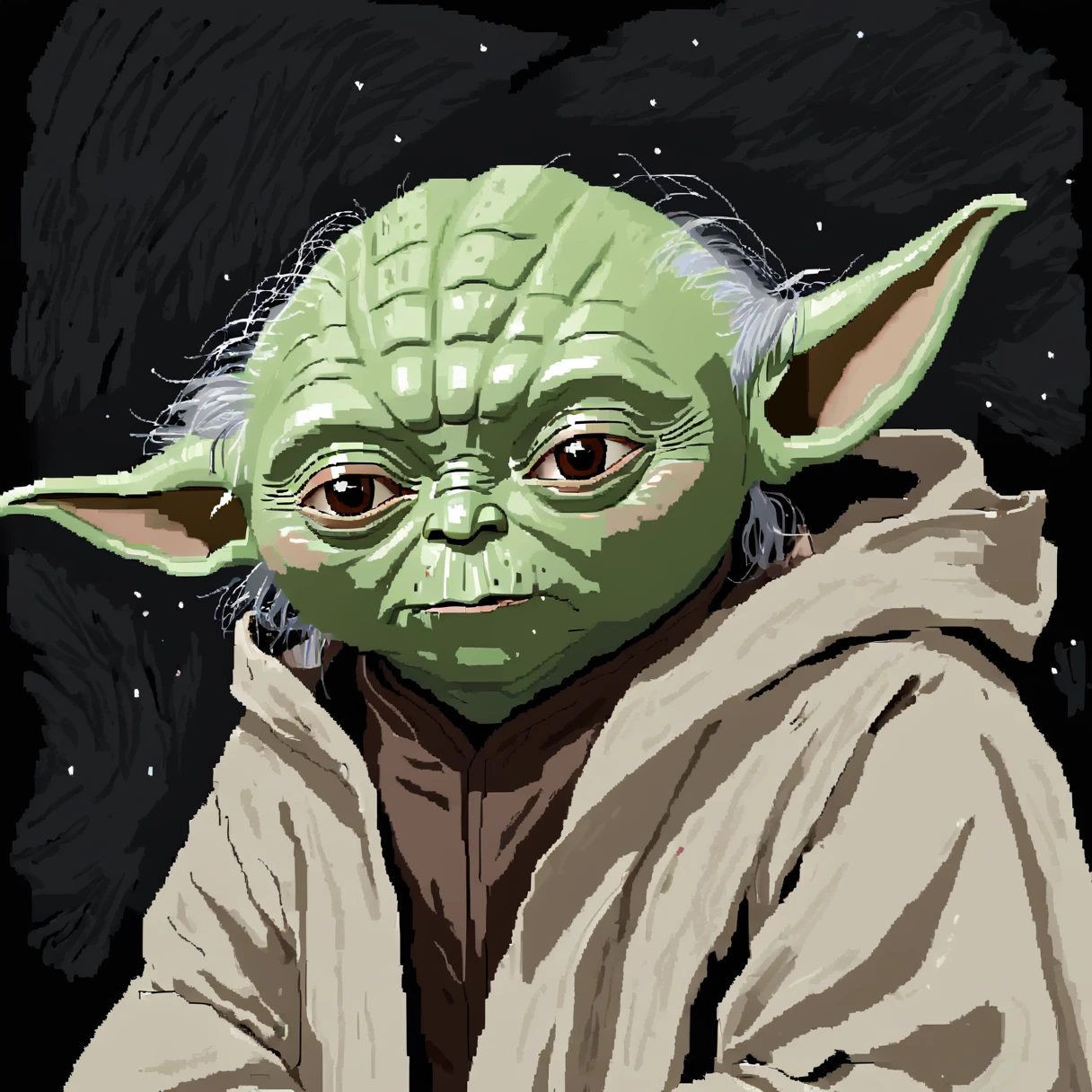 (Yoda Star Wars), MSPaint Portrait, MSPaint Drawing