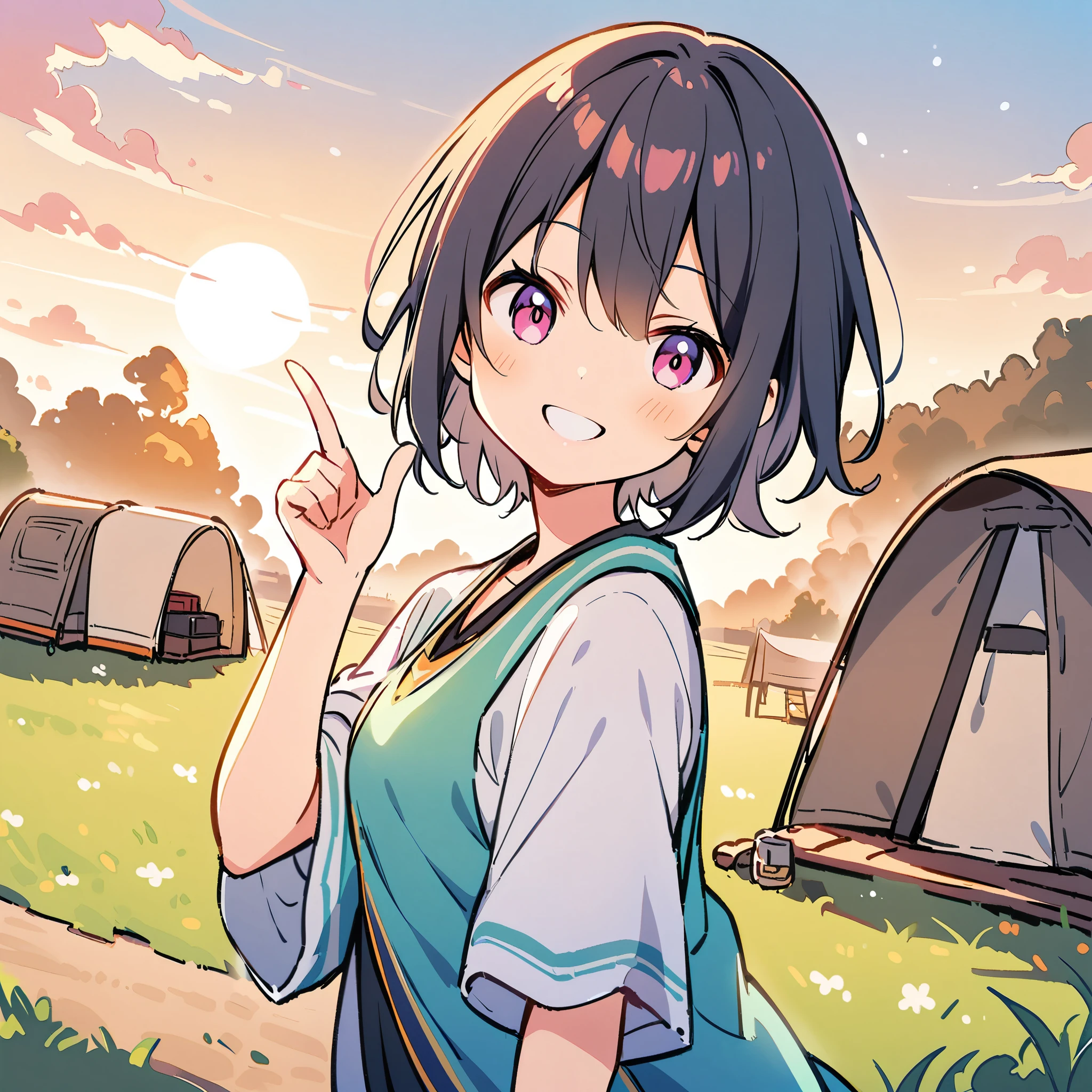 、camp、smile、
