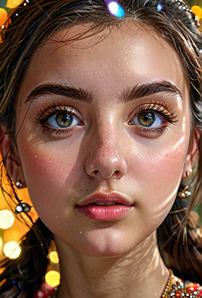 a girl with shiny nose, head tilted back, beautiful detailed eyes, beautiful detailed lips, extremely detailed eyes and face, long eyelashes, (best quality,4k,8k,highres,masterpiece:1.2),ultra-detailed,(realistic,photorealistic,photo-realistic:1.37),HDR,UHD,studio lighting,ultra-fine painting,sharp focus,physically-based rendering,extreme detail description,professional,vivid colors,bokeh,portrait,warm colors,dramatic lighting