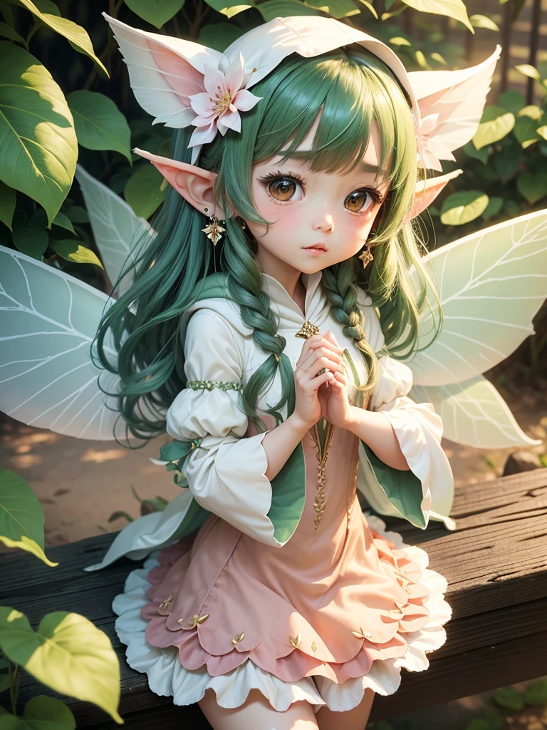 Fairy、green、cute、wing、Upper Body