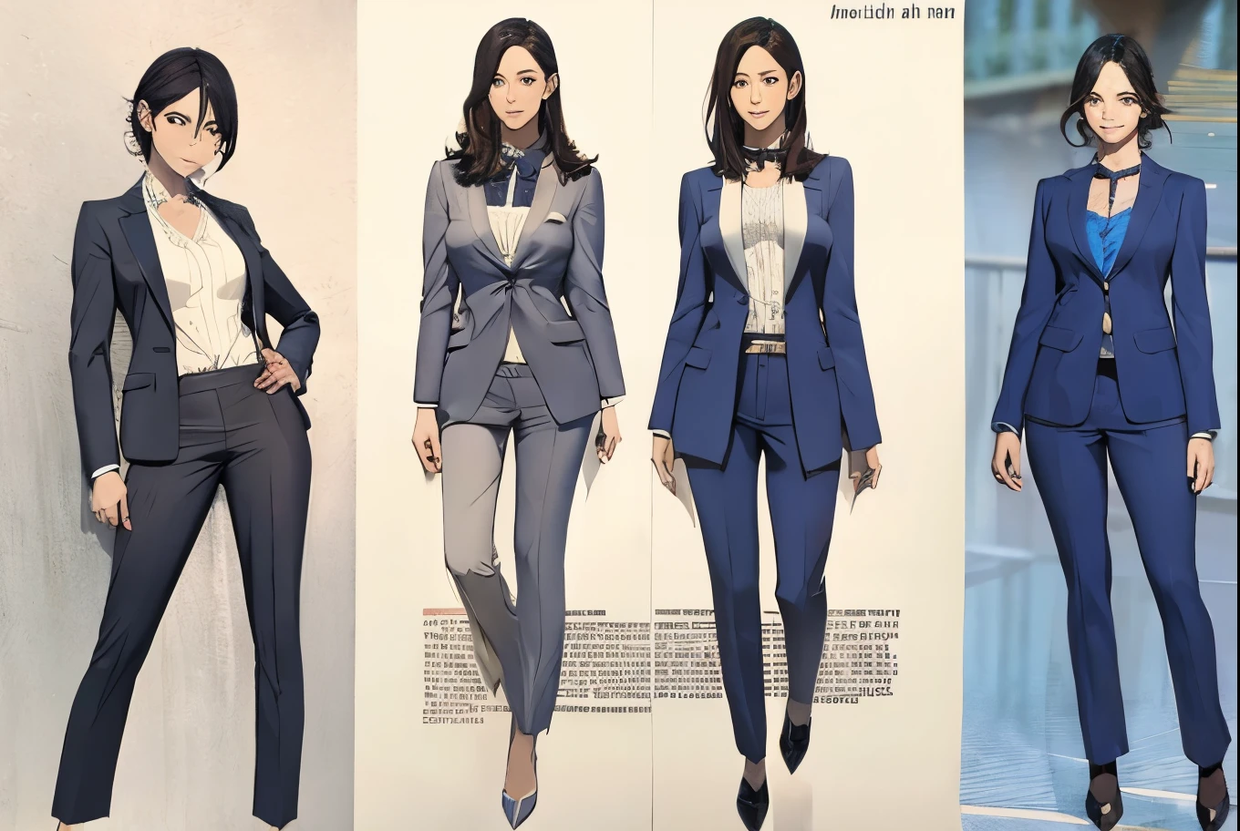 Two women in suits、Concept Art