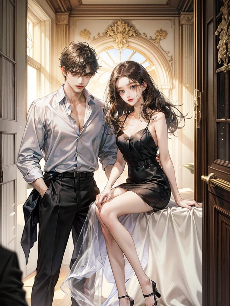 ((Best quality)), ((masterpiece)), (detailed), ((perfect face)), ((halfbody)) Amidst a tranquil slumps, a handsome young character from saga frontier 2, resides in a cozy home, where he channels his creative energy into capturing the enchanting harmony between nature and his inner world. As day turns to night, the moonlight envelops his canvas, revealing a breathtaking masterpiece that embodies the essence of his soul's journey and the beauty he discovers within himself."
