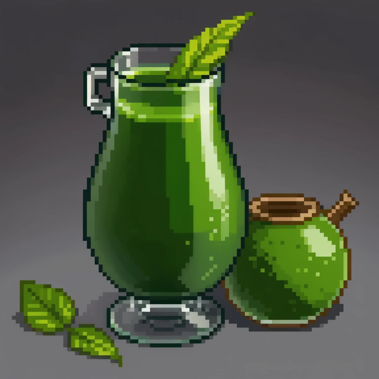 A green potion without background.