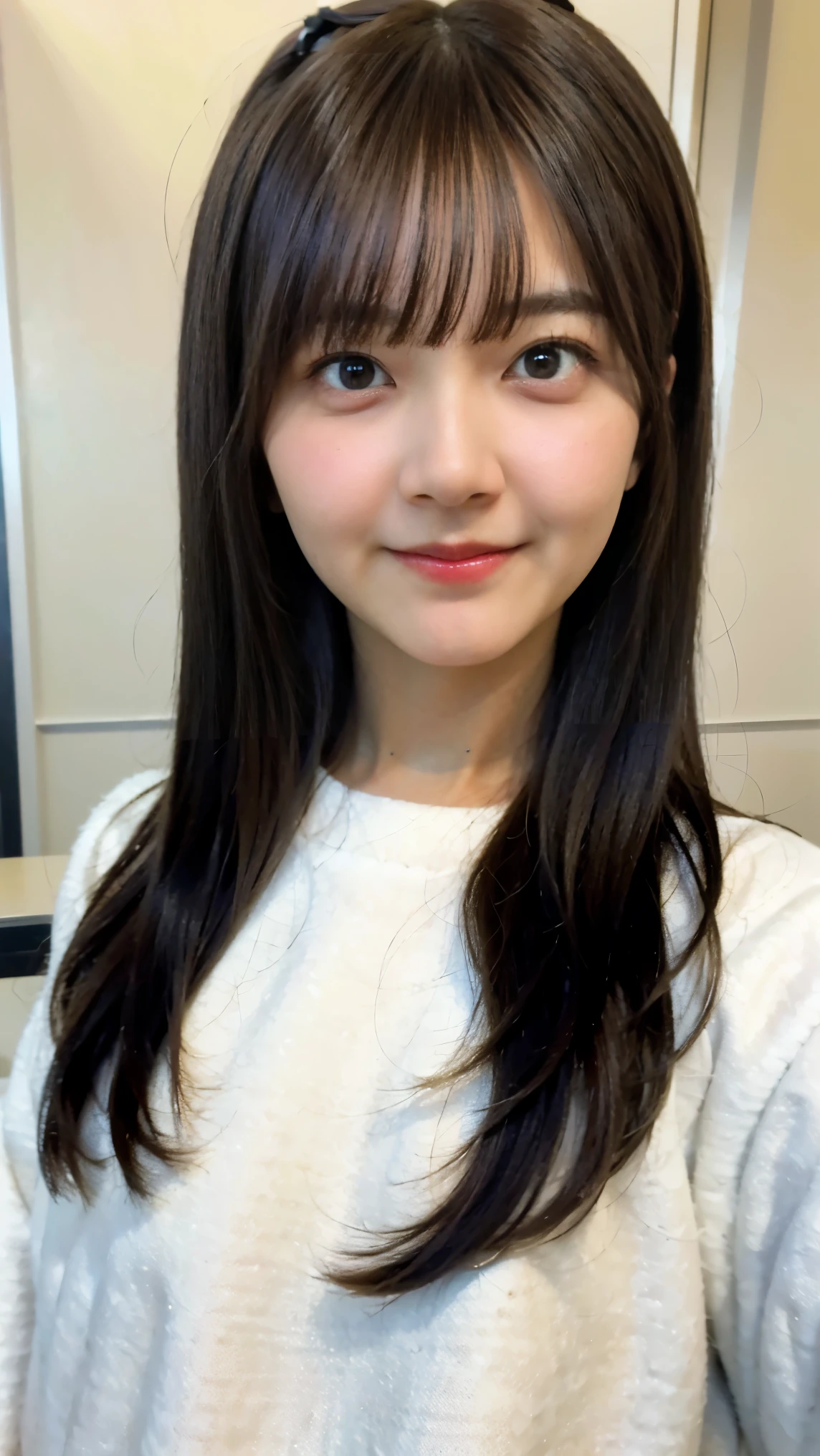 Cute Japanese Women Photos, smile:1.78, 20-year-old, Oil, One Length Hair＆Straight Hair Balm:1.55, (photo Realistic:1.4), (hyper Realistic:1.4), (Realistic:1.3), (Smoother lighting:1.05), (Improving the quality of cinema lighting:0.9), 32K, 1 person,20-year-oldの, Realistic lighting, Backlight, The light shines on your face, Ray Tracing, (Bright light:1.2), (Improvement of quality:1.4), (Highest quality Realistic textured skin:1.4), fine grain, Detailed face,(smile:0), (Emphasis on face close-up:1.3), (Enhances the beauty of skin texture:1.1),((Extremely precise and accurate anatomy:1.0)), (Enhances the beauty of skin texture:1.1), Clean and glowing skin, mesh, thin:1.2, (Realistic:1.3), Realisticなライティング, (Smoother lighting:1.05), 32K, One Japanese woman, fine grain, Detailed face, (Film Grain:1.1),(Accentuates body lines:1.1), High resolution, Natural look, Kind eyes, Improves hair quality, Delicate light and shadow, Transparent muscles, Graceful pose, Beautiful Eyes, Sharp details, Soft light reflection, Beautiful contours, Delicate skin tone, Fine hair texture,Cute Japanese Women Photos,