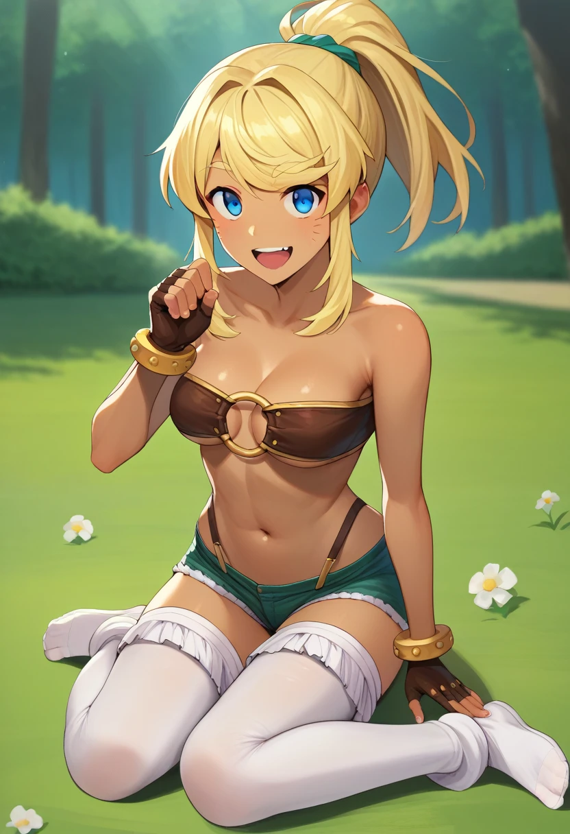 (4k, best quality, masterpiece:1.2), (nsfw), (detailed and beautiful face:1.3), one 18 year old girl, (kagamine rin working as a stripper:1.4), nature setting, lake background, smiling lustfully and devilishly, yellow hair, (fully naked, naked breasts, :1.2), fully naked, sexy sensual atmosphere, naked pussy