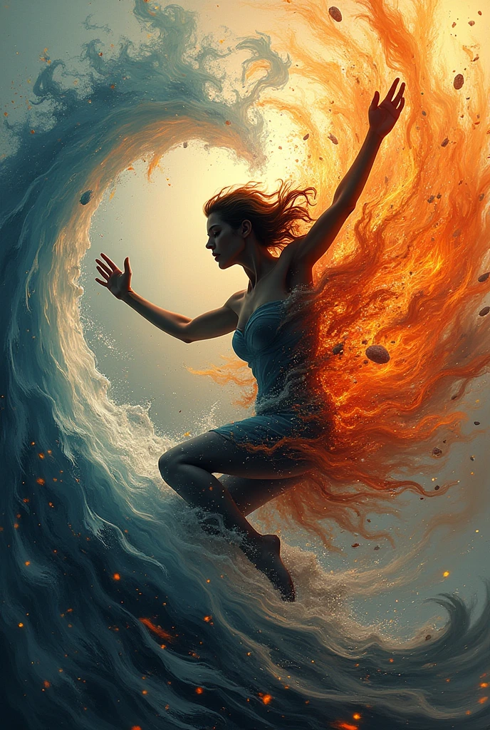 Create a logo image that depicts the perfect harmony of 4 elements. Be creative and go beyond your imagination