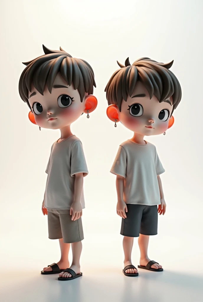 Cute little boy full body, 3d rendering, 8K, handsome, sunlight, shadow. Wear cute children's clothes, realistic, realistic,