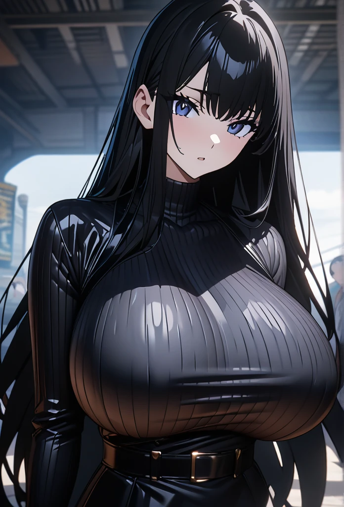 High resolution, masterpiece, Highest quality, Attention to detail, 超High resolution, Textured skin,Black hair,Long Hair, 8k,((ボア ハンコック)), Anime Style, Huge breasts,look at the viewer, 