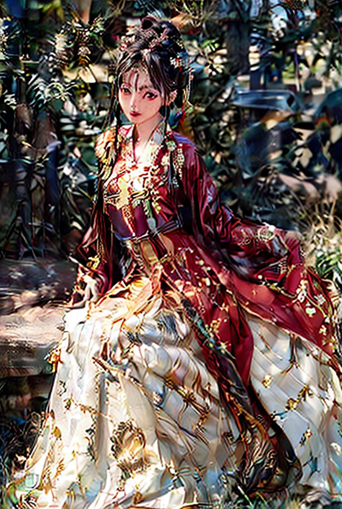 Long light red hair，Japanese witch costume，Frontal photo，ssmile，Wears a black bow on his head，Golden pupils，There are cherry blossoms in the upper left corner，The background is a blurred Tokyo street，Cross your hands behind you --auto
