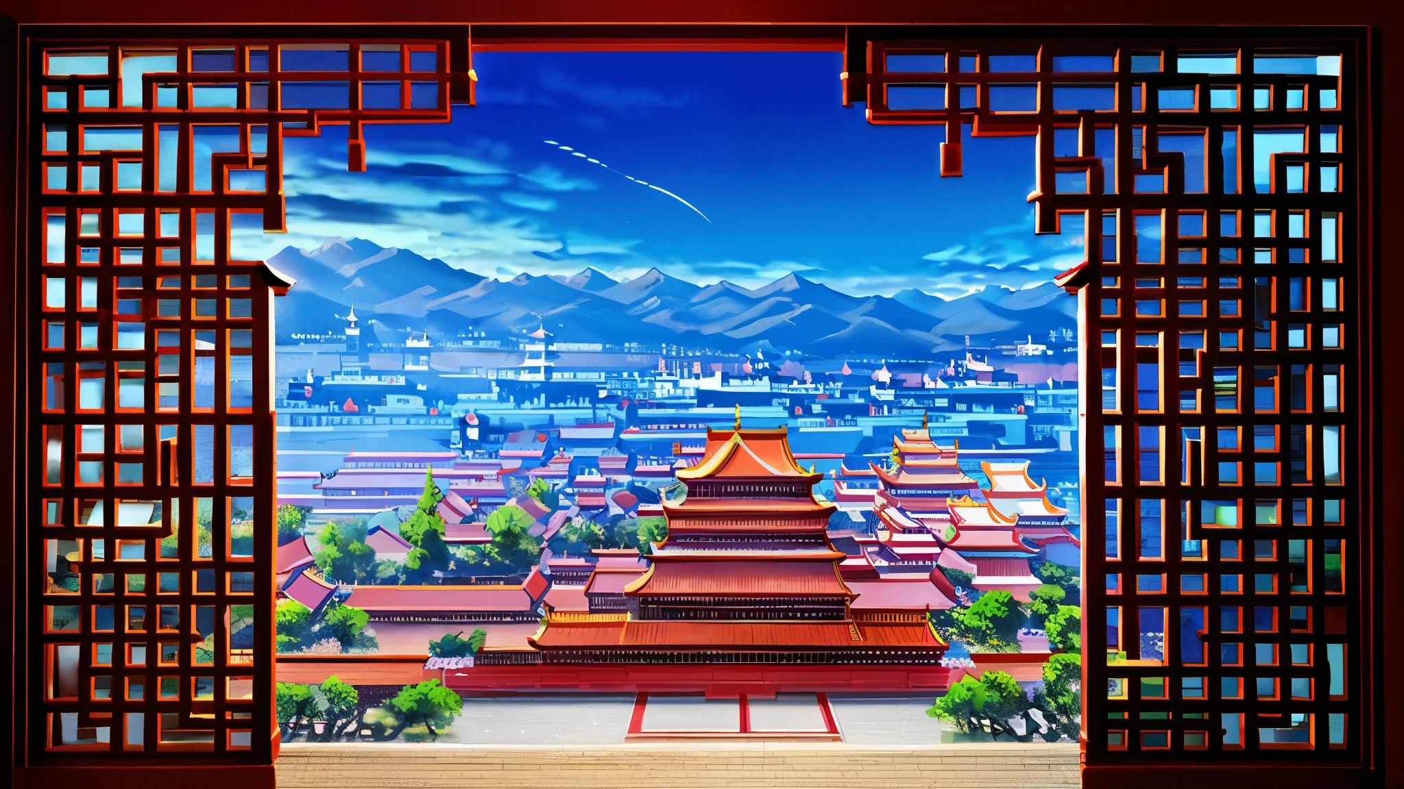 Paper-cut art,architecture,masterpiece,high quality,Very detailed,Ultra-delicate,8K,Chinese dragon concept art,lunar New Year&#39;Eve,Traditional Chinese cultural elements,Global Illumination,Stunning art style，Happy New Year，a festive atmosphere prevails.，Global Illumination，Beautiful digital artwork