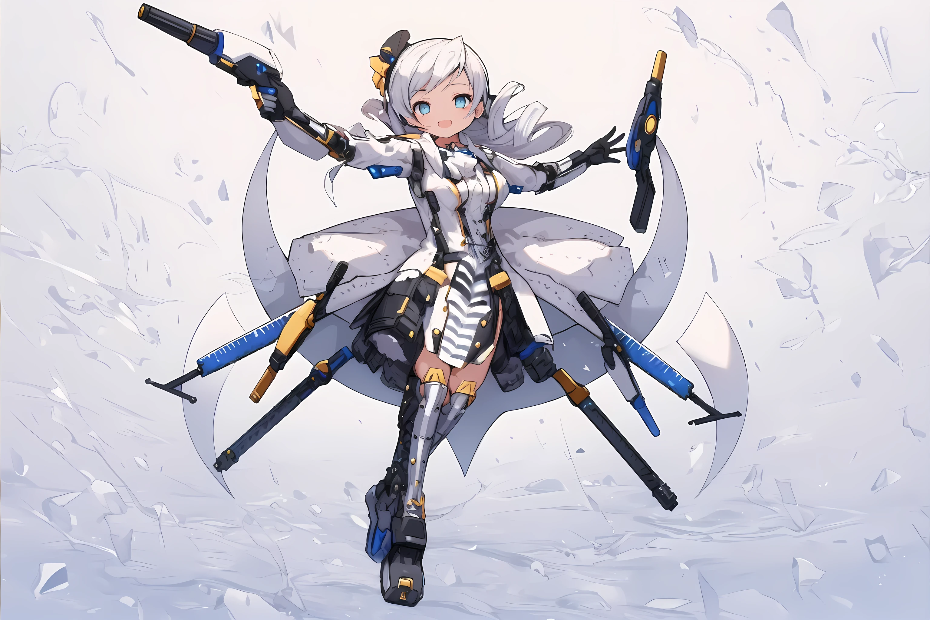 [(NO BACKGROUND:1.5),::5] (WHITE BACKGROUND:1.5), [(ROBE:1.5)::,5] (short:1.5), [(HEADGEAR:1.5)::,5] (weapon:1.5), [(DYNAMIC POSE:1.5),::5] (flying:1.5), (1girl:1.5), full body, looking at viewer, (coat, robe, wizard robe, clothes, shirt, jacket, contemporary, magical, magician, modern, futuristic:1.4), solo, full body, masterpiece, solo, futuristic, beautiful, detailed eyes, detailed face, absurdres, ultra-detail, masterpiece, highres, 4k, high quality, digital art, sparkling eyes, (flying in air, striking pose:1.5), mechanical wings, small breasts