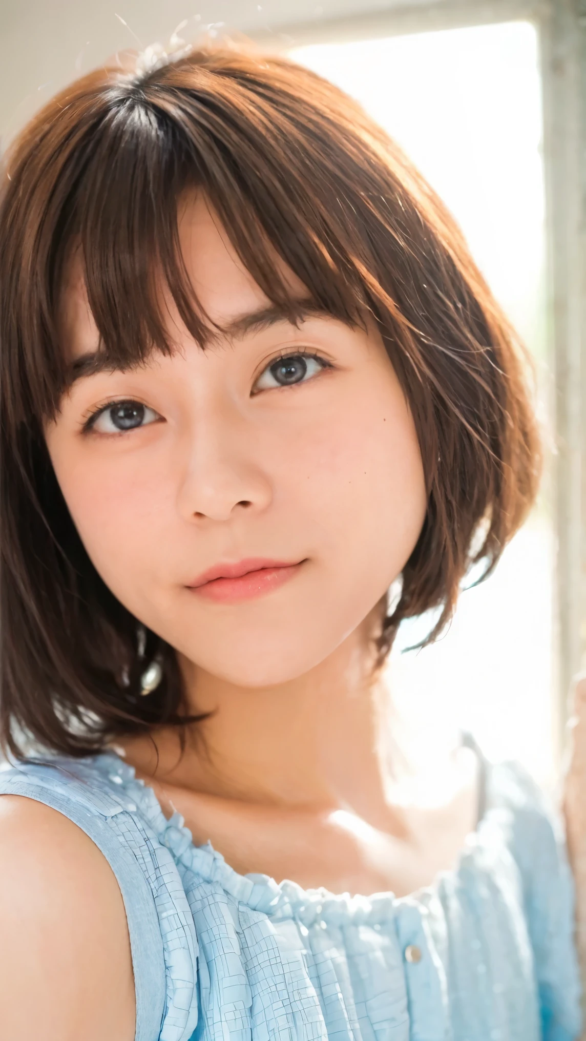 Cute Japanese Women Photos, smile:1.78, 20-year-old, Oil, One Length Hair＆Straight Hair Balm:1.55, (photo Realistic:1.4), (hyper Realistic:1.4), (Realistic:1.3), (Smoother lighting:1.05), (Improving the quality of cinema lighting:0.9), 32K, 1 person,20-year-oldの, Realistic lighting, Backlight, The light shines on your face, Ray Tracing, (Bright light:1.2), (Improvement of quality:1.4), (Highest quality Realistic textured skin:1.4), fine grain, Detailed face,(smile:0), (Emphasis on face close-up:1.3), (Enhances the beauty of skin texture:1.1),((Extremely precise and accurate anatomy:1.0)), (Enhances the beauty of skin texture:1.1), Clean and glowing skin, mesh, thin:1.2, (Realistic:1.3), Realisticなライティング, (Smoother lighting:1.05), 32K, One Japanese woman, fine grain, Detailed face, (Film Grain:1.1),(Accentuates body lines:1.1), High resolution, Natural look, Kind eyes, Improves hair quality, Delicate light and shadow, Transparent muscles, Graceful pose, Beautiful Eyes, Sharp details, Soft light reflection, Beautiful contours, Delicate skin tone, Fine hair texture,Cute Japanese Women Photos,