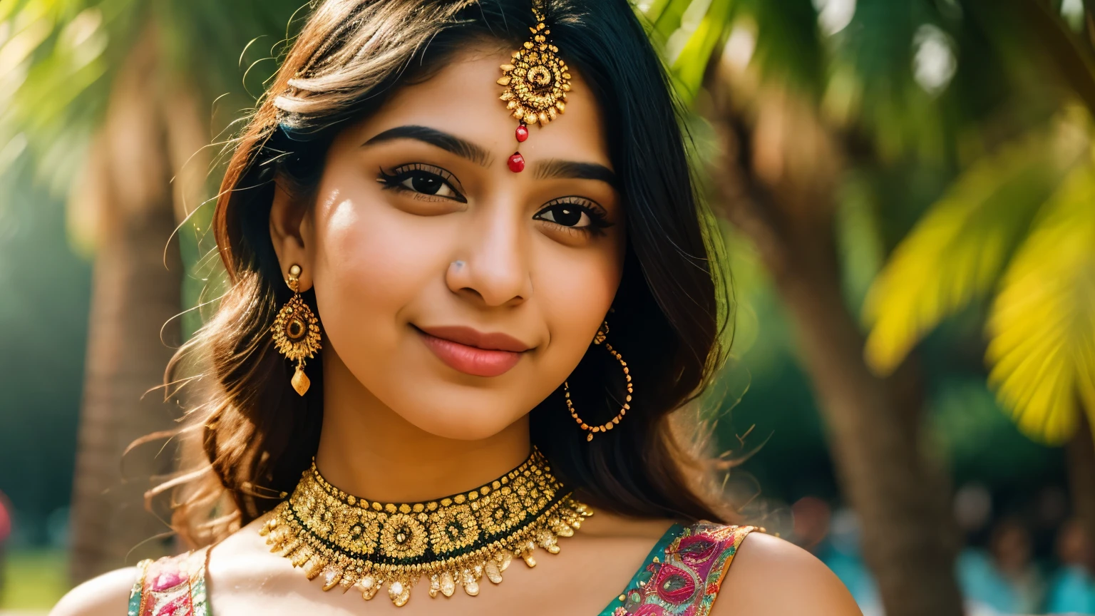 Indian school girl, ((playing ,touching ,squeezing ,grabbing )), person, ( black hair ), (wide angel ),outside the athletic field, (chubby), photorealistic, detail, skin texture, super detail, delicate and sexy collarbone, smile, super detailed face, detailed lips, detailed eyes, double eyelids, huge big breasts with red bra. Full view