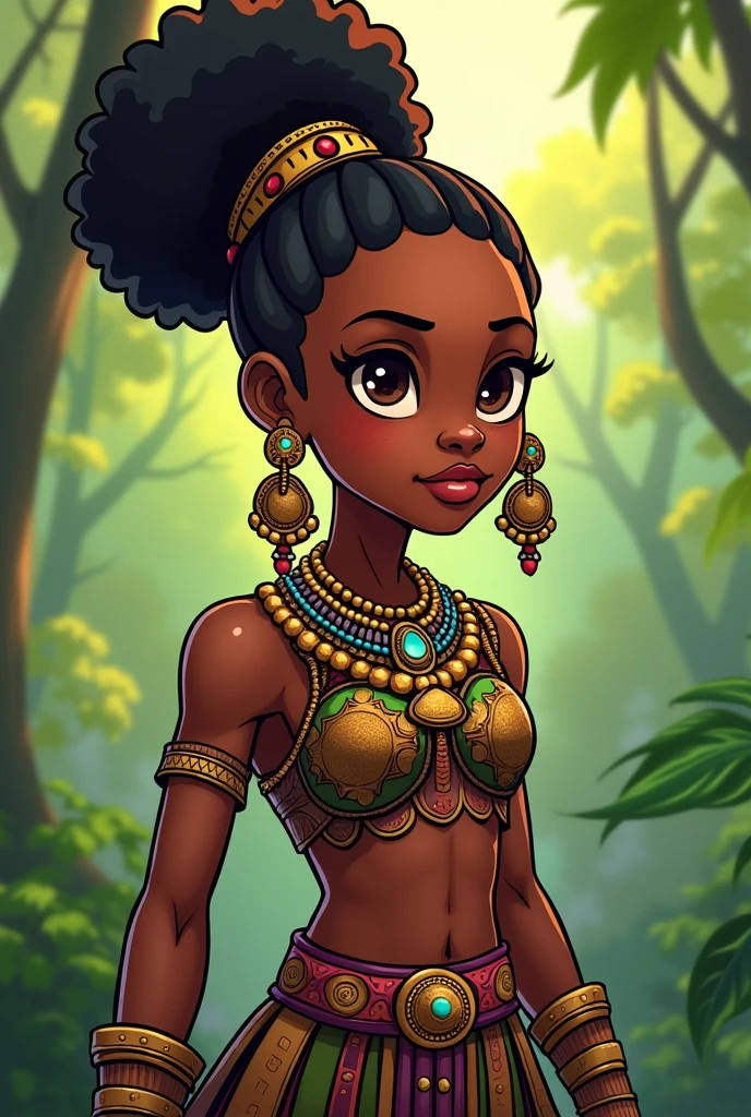 masterpiece, best quality ,a woman, anklet, barefoot, bird, black_hair, large_boobs, dark-skinned_female, dark_skin, facepaint, forest, grass, holding, jewelry, jungle, loincloth, makeup, nail_polish, nature, outdoors, palm_tree, plant, sideboob, soles, solo, tree, tribal, underboob