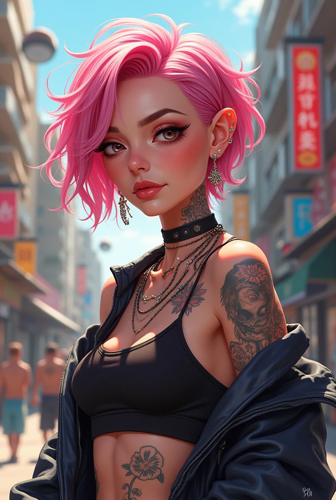 Create a photo of an anime punk