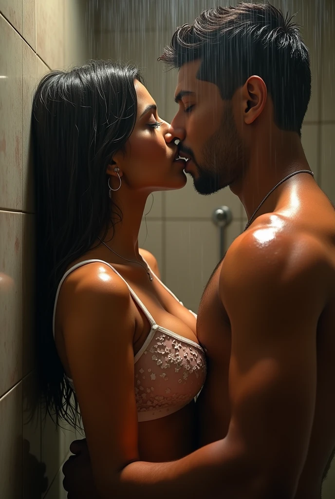 portrait,( 0.75) (one muscular man and one woman, hugging each other))((touching eachother, kissing))((muscular man, pose)) (best quality,4k,realistic:1.37),ultra-detailed,(hot, steamy:1.1),(wet:1.1),(busty:1.1) bhabhi in (satin:0.9) bra,(surrounded by men),(bhabhi's body is fully wet),boys' lust for her body,(luxurious bathhouse setting),(sensual lighting),(intense desire),erotic fantasy,(crowded atmosphere),(enticing),(romantic ambiance),(provocative),(passionate energy),(desire-filled eyes),(seductive pose),drenched skin,(evocative),(sensual whispers),(subtle provocations),(intense longing),(temptation in the air),(arousing passion),(alluring),(steamy bathwater),(sweat soaked bodies),(immersive experience),(intimate setting),(captivating),(uninhibited desire),(captivating curves),(erogenous zones),erotic art direction,(pleasure-seeking),(playful),sculpted physique,(sultry atmosphere),(voluptuousness),(teasing gestures),(provocatively posed),(enticing aroma, ) looking back, backside, POV from back,