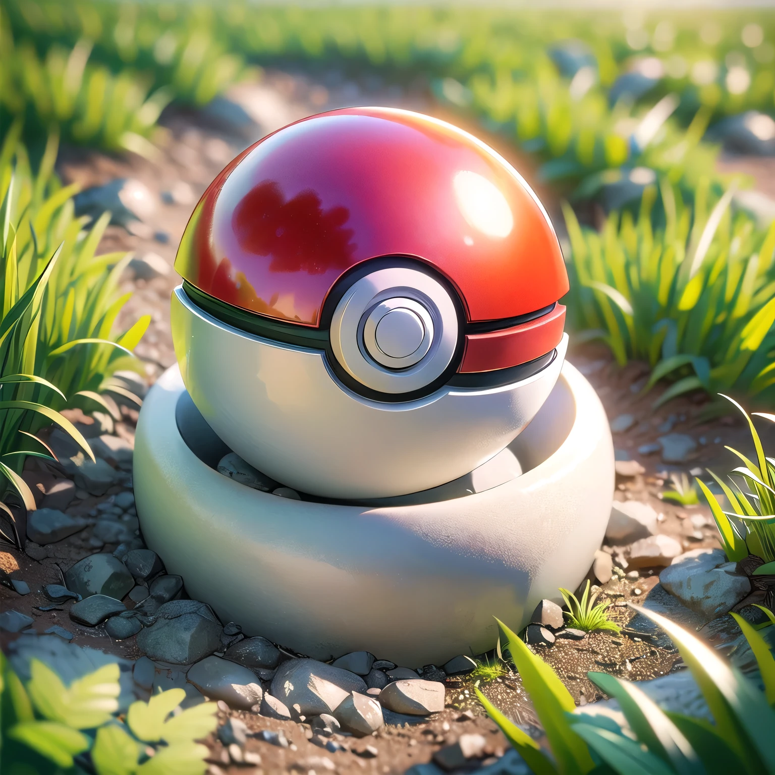 (figure, Highest quality, masterpiece, Official Art:1.1), Pokéball, Grass floor