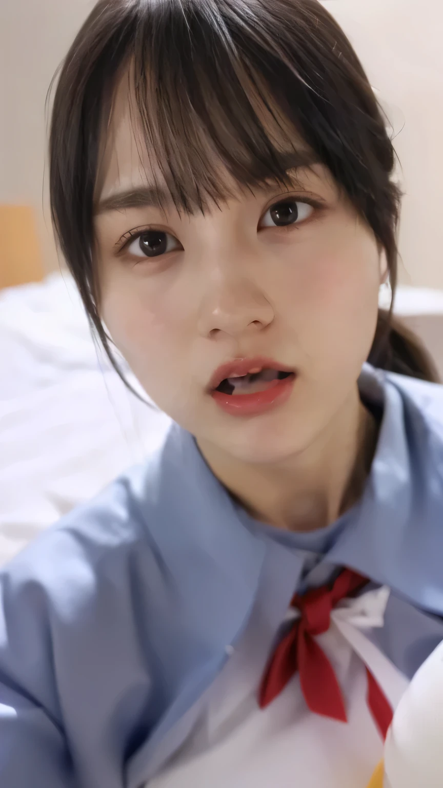 20-year-old, , Semen gushes, Teen, 　intense　ejaculation　Realistic penis　　非常にintense、　口内ejaculation:0.8　, 　Fair skin 　short hair　school uniform　　　Dark Eyes　Beautiful Skin 　Face close-up　　Sucking penis hard:1.0、Masterpiece、Spilling out profusely from the mouth:0.7、Tilting the neck slightly、erection、Sticking out ears
