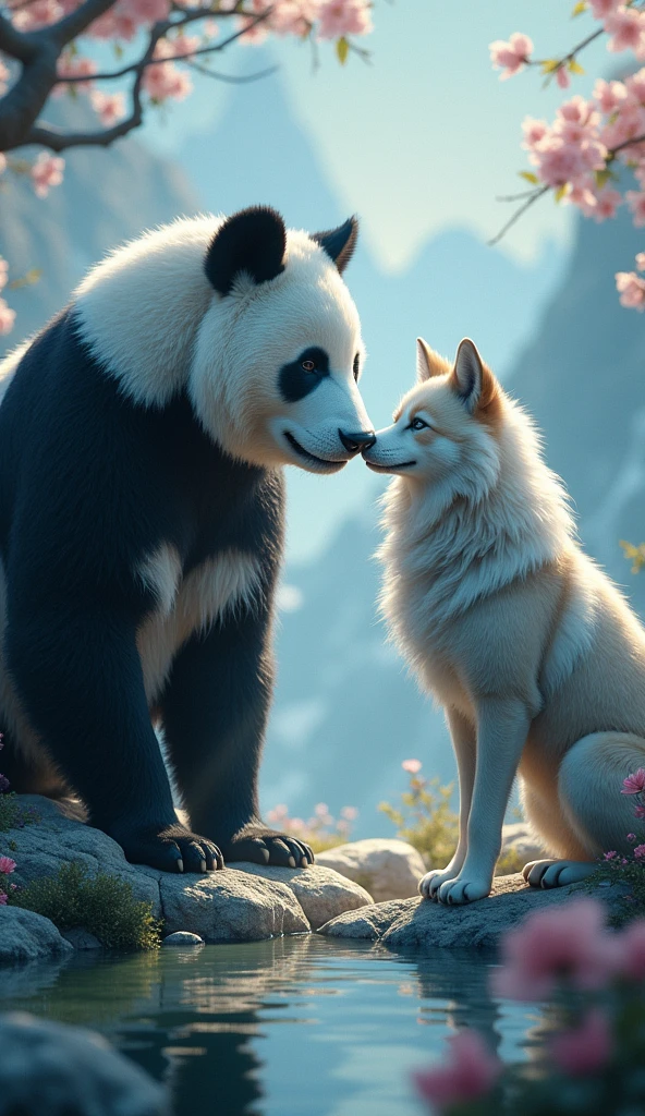 Panda and she-wolf, making love