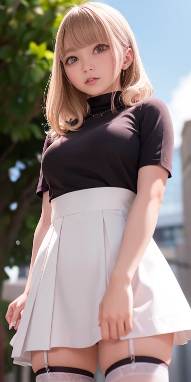 Short hair blonde girl, , medium rear, naked 