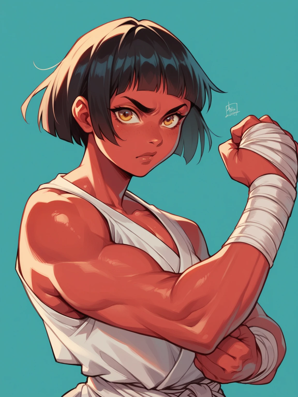  30 years old, athletic,short hair