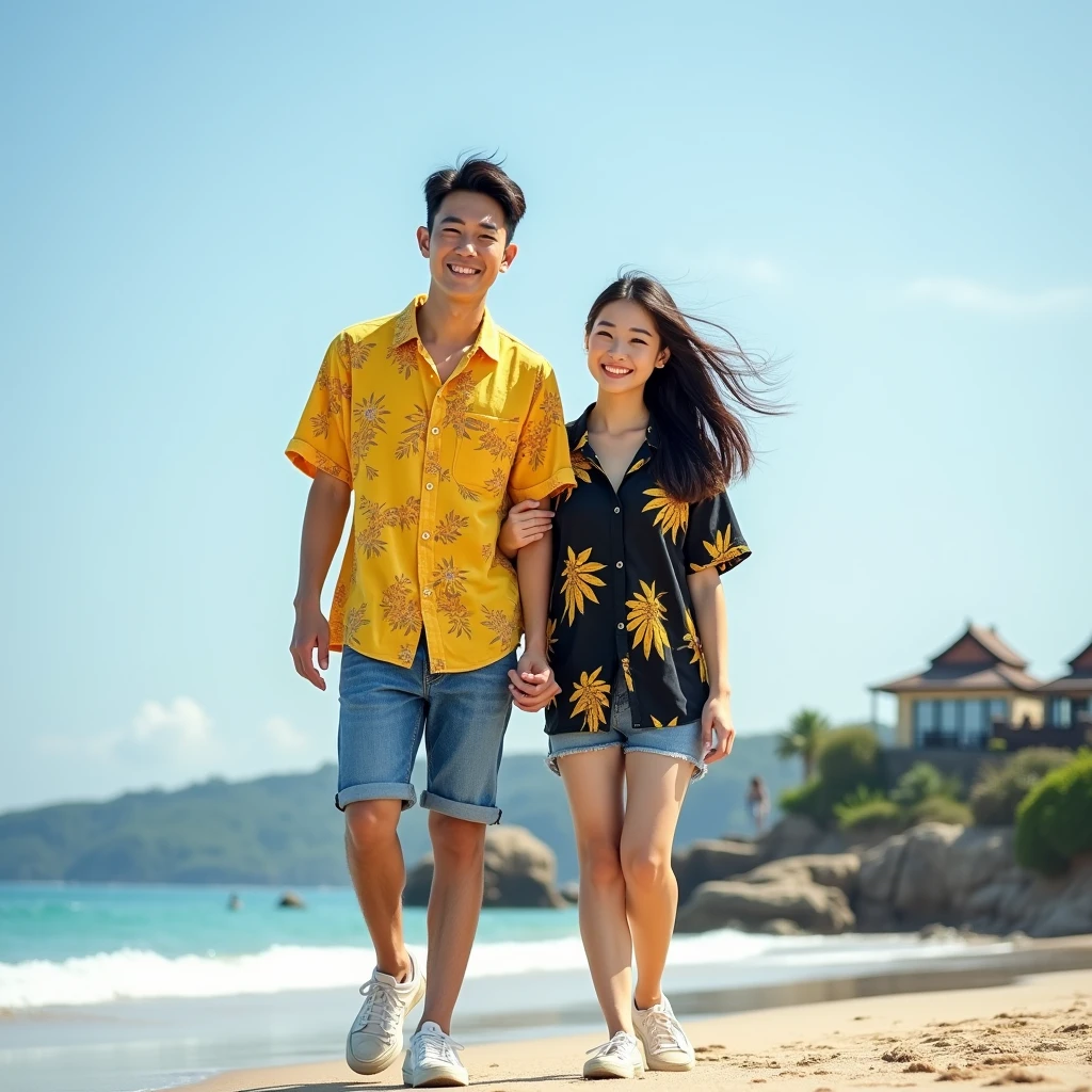 Beach, sunset, rainbow , love , college girl and boy, girl spectacle