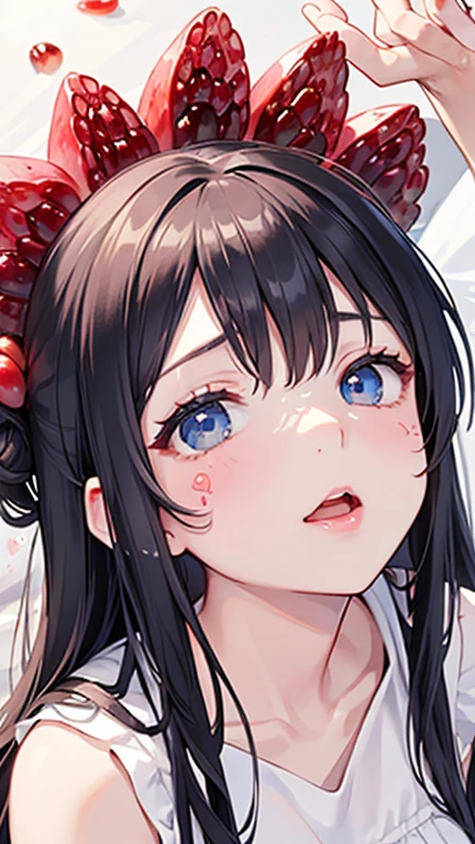 Beautiful woman wearing a bath towel，Oily and shiny pink lips，Beautiful long hair，（Upper Body）Cleavage close-up,Rabbit anthropomorphic、Very cute face、Gray Hair、(Beautifully detailed face), High Contrast, (Best lighting, Very delicate and beautiful)、knit、smile、Fluffy curly hair、smileで輝くような目