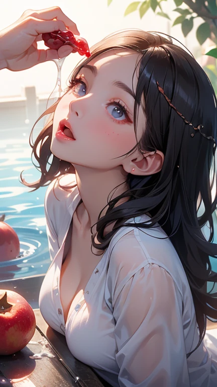 (table top, digital art, digital illustration, 4k, 8k, Super detailed, beautiful images, clear image, realistic, RAW photo, perfect face, perfect lines, perfect eyes, soft lighting) ,1 female, (long black hair,straight hair,bullish look,Beautiful woman,grace,Make up well,23 years old,:1.3),Two handsome men in suits, (human,muscular,solid shoulder width, human,boyish hairstyle,English gentleman&#39;Style,A man in his 30s with a cool expression,28 year old man with a bright 笑顔:1.2),Show your white teeth and 笑顔(embarrassing,shy smile:1.1),garden full of light、Squirting、resort sofa、colorful flowers、couple、coupleキス、romance porn、lie down、fall asleep、ハグし合うcouple