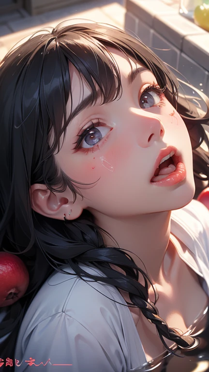 lighting like a movie、top-quality、lying on bed、fullnude、sleeping face、distressed face、Face Up、Face up、Having sex with a man、 full of sweat、Wearing sweat、cum on mouth、A large amount of sperm in the mouth、 cum on facial、a large amount of sperm on the face,、