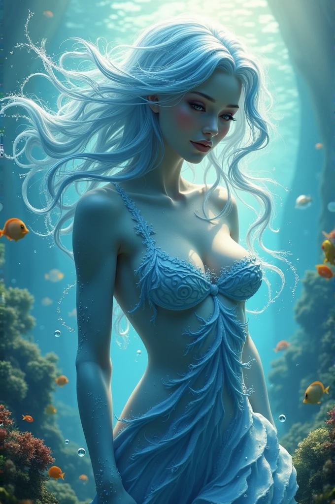 (best quality,4k,8k,highres,masterpiece:1.2),ultra-detailed,realistic:1.37,mermaid tail,floating in the crystal-clear turquoise water,shimmering scales reflecting the sunlight,subtle underwater caustics,soft ocean waves,ethereal beauty,magical aquatic creature,dreamlike,sinuous curves and delicate fins,glowing bioluminescence,mythical,underwater paradise,resplendent colors,seaweed gently swaying,aquatic flora and fauna,fantastical,serene and tranquil,ripples on the water surface,golden sunlight piercing through the water,subtle mermaid silhouette,dancing with the sea spirits,graceful and elegant,secrets of the ocean depths,harmonious blend of human and fish features,an enchanting melody drifting in the air,seashells scattered on the sandy bottom,dreamy atmosphere,luminous underwater world,pearlescent bubbles rising to the surface,awe-inspiring tail fin,majestic creature of the sea,floating effortlessly in the turquoise abyss,expressive eyes gazing into the abyss,mesmerizing mythology surrounding the mermaid legend,whispering waves lulling the mermaid to sleep,shimmering coral reefs as a backdrop,aquatic symphony of life,ephemeral and elusive beauty,tail swaying rhythmically,enchanted underwater realm.