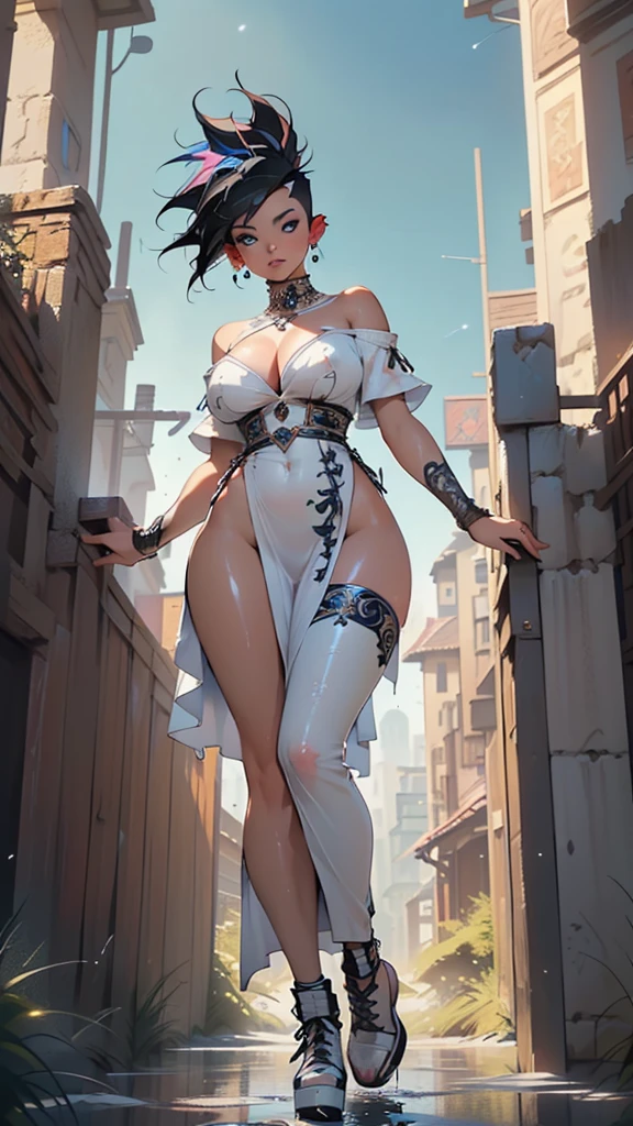 mdjrny-v4 style portrait of a female leprechaun, voluptuous, gorgeous detailed face, mischievous smirk, ample hips, insanely detailed accentuated big booty, mature, great aesthetics, perfect anatomy, well proportioned body, intricate, elegant, highly detailed, digital painting, artstation, concept art, smooth, sharp focus, illustration, art by artgerm and Greg Rutkowski and alphonse mucha, 8k, High-quality, insanely detailed,