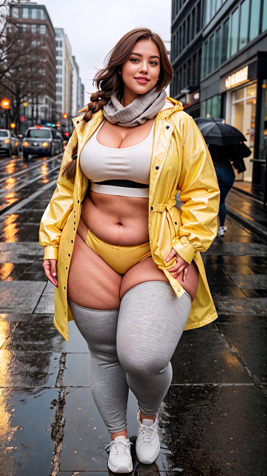 (Mature woman:1.5), Solitary, (Huge fake breasts:1.5), (Muscular thick body:1.6), (Muscle Abs:1.2), (expression:1.5), (Glasses:1.5), looking at the audience, (Wet and sweaty body:1.5), (Perfect gloves:1.5), (Wet Fit Cropped Tank Top:1.5), (Tight yoga pants:1.1), (beautiful makeup:1.5), (Standing:1.75), (boots:1.5), Best quality, (Street City:1.5), Diffuse lighting, Depth of Field, Background Bokeh, Reality, UHD, (Anatomically correct:1.5), High Detail, high quality, best quality, High resolution, 16K, HD.