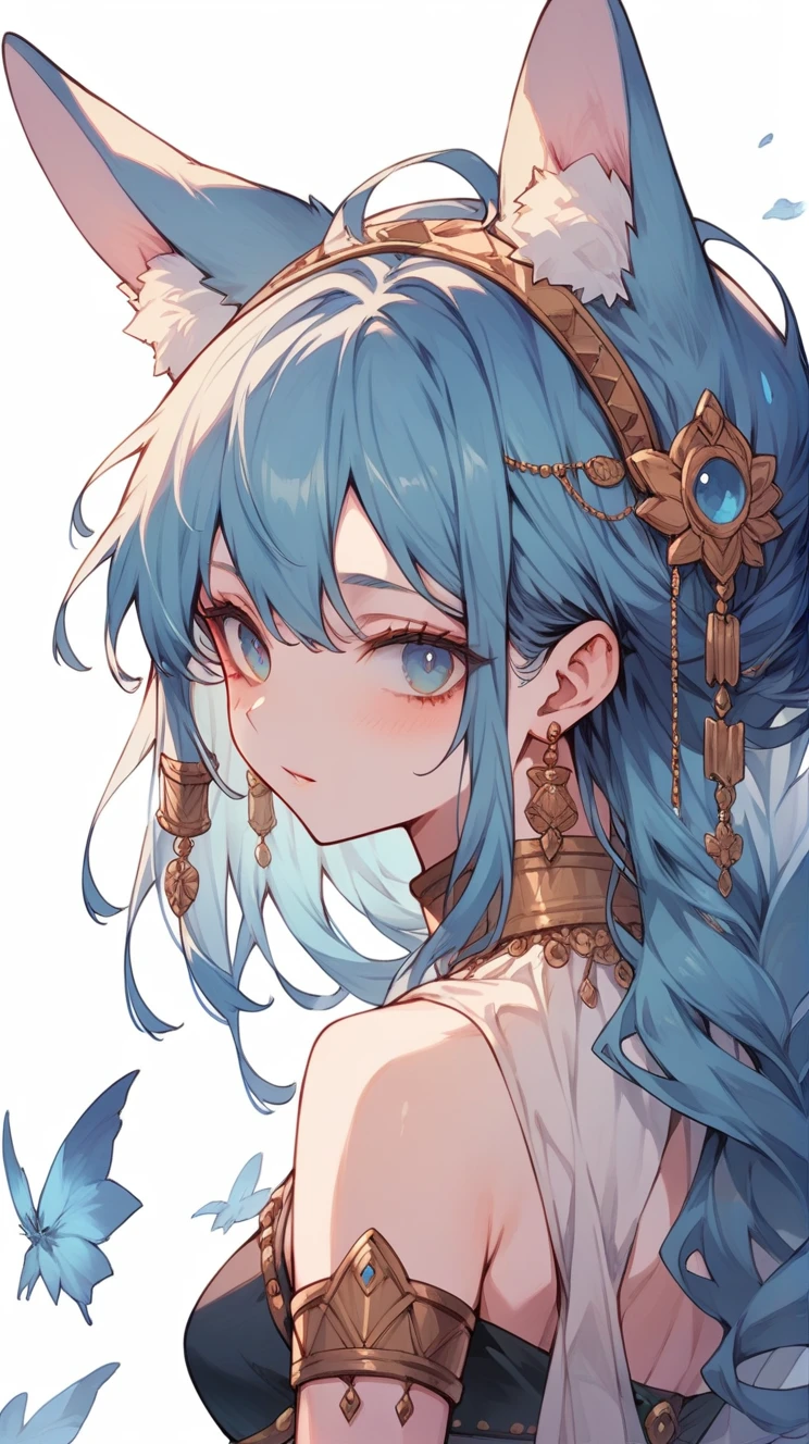 Surrounded by a harem of、They&#39;re making out while sweating in the heat.、

Animal ears, Blue Hair/Light blue hair, Minimalist, 