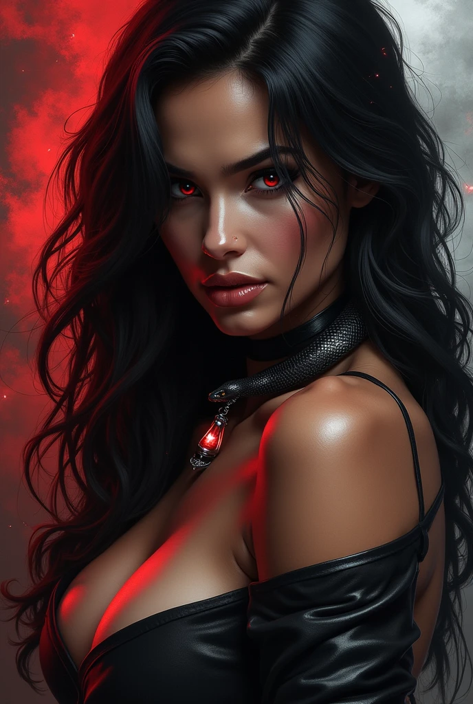 (masterpiece), (unrivalled quality:1.4), ultra-high resolution, [:velvet textures:0.2], hyperrealistic, dark fantasy portrait, r3n4t4f4n woman, adult (succubus:0.7) with a sly smirk, hypnotic ruby red eyes, raven-black hair cascading in waves, solo, detailed face, (cavernous underworld theme:1.1) (demonic wings:1.05), personified forbidden temptation, allure, power, darkness, succubus mythology symbolism, firelight, glow, rich purples and reds, symmetry, obsidian, foreboding cavern background, otherworldly infernal atmosphere