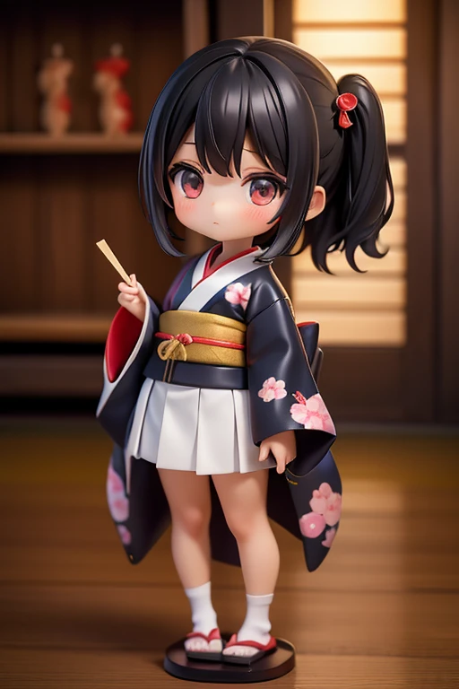 girl、Primary school students、small、Kokeshi、Zashiki-warashi、Black Hair,、boyish、Shortcuts、amountが見える、amount、kimono、kimono、whole body、Full Shot
